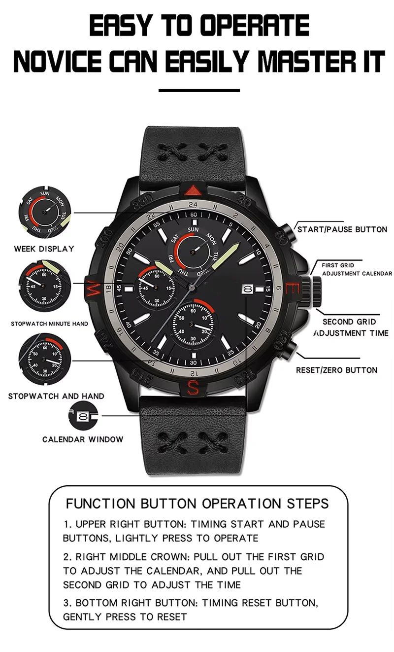 New Arrival Men's Outdoor Tactical Quartz Watch product detail 6