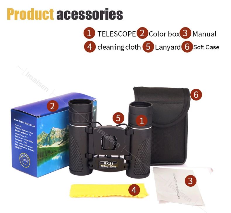 New Binoculars 8x21 100X21 40X22Mini Pocket BAK4 FMC product detail 7