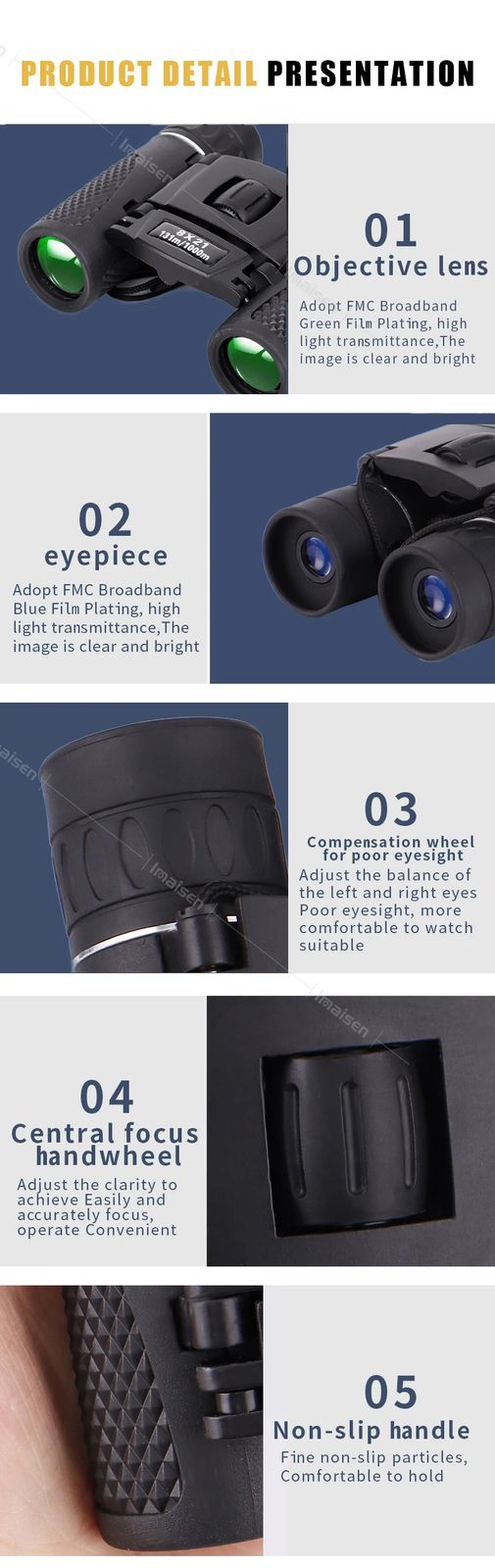 New Binoculars 8x21 100X21 40X22Mini Pocket BAK4 FMC product detail 9