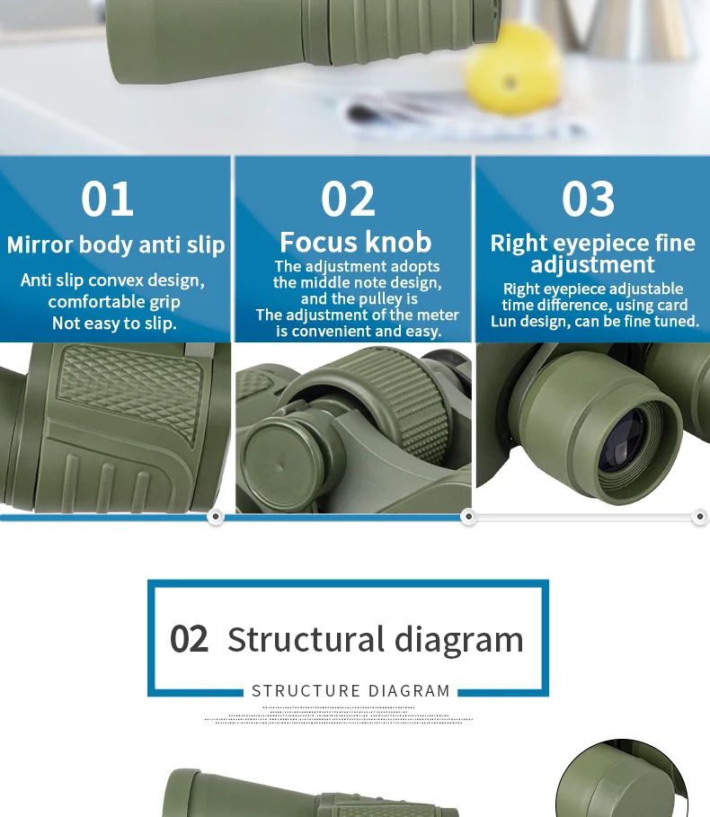 New Condition Outdoor Green Binocular Handheld Telescope product detail 3