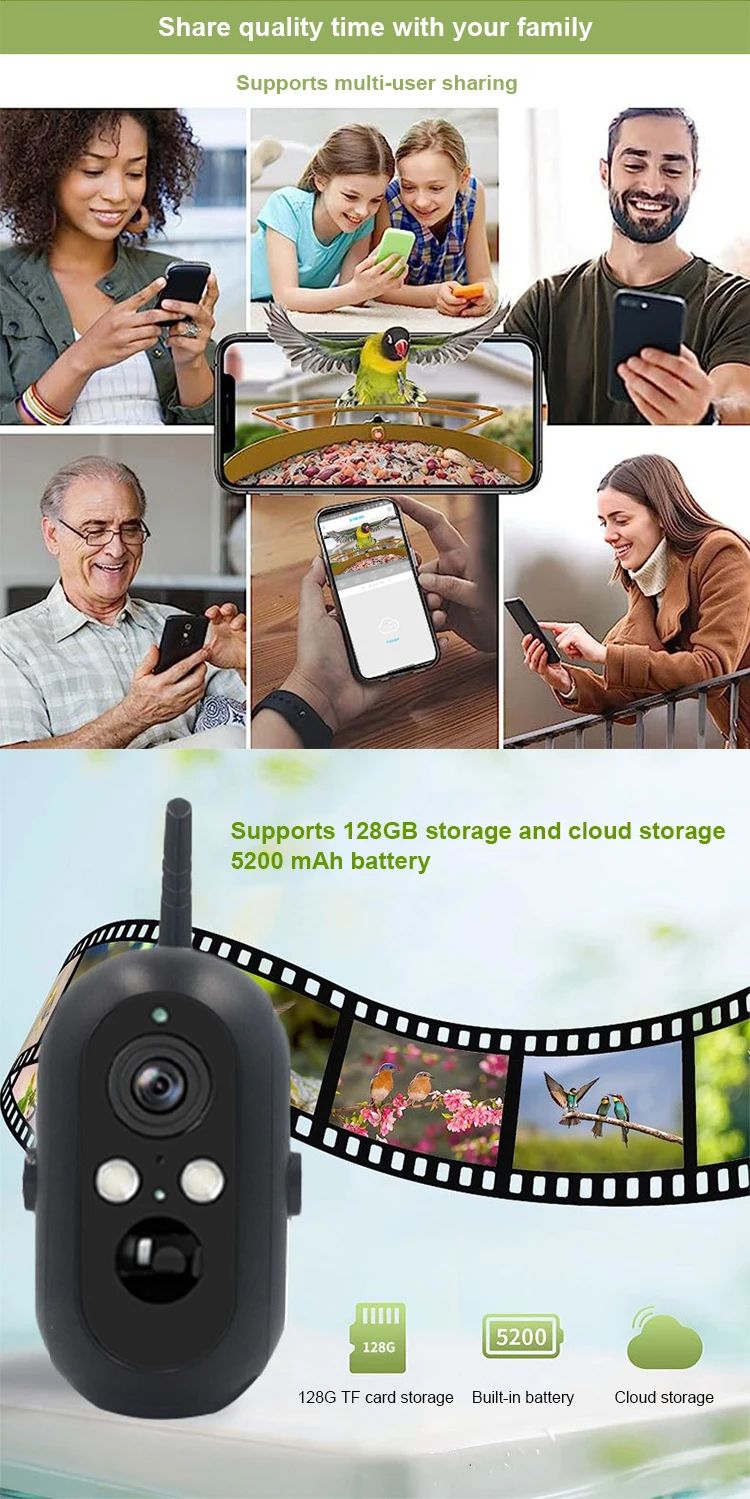 New Design 2MP 1080P Solar Bird Feeding Camera product detail 7