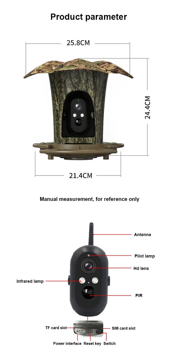 New Design 2MP 1080P Solar Bird Feeding Camera product detail 9