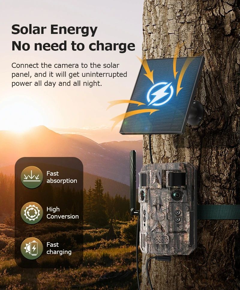 New Smart AI 4G Dual-Lens Solar-Powered GPS Hunting MinMax Outdoors product detail image 4
