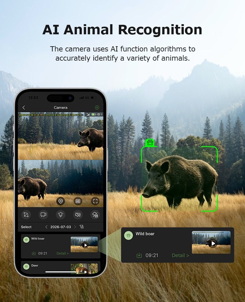 New Smart AI 4G Dual-Lens Solar-Powered GPS Hunting MinMax Outdoors product detail image 8