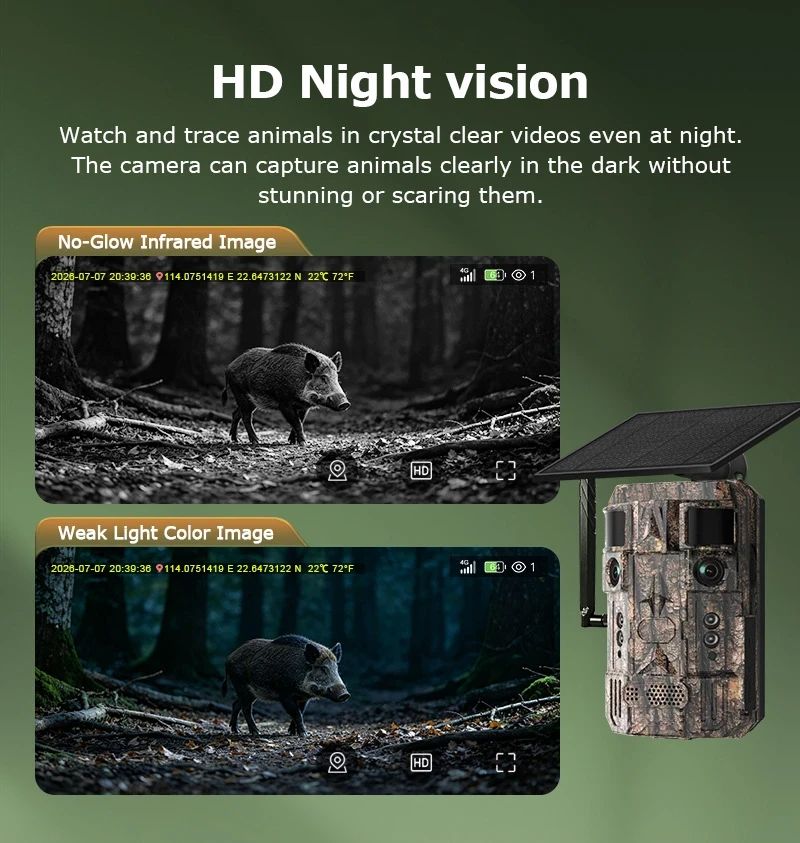 New Smart AI 4G Dual-Lens Solar-Powered GPS Hunting MinMax Outdoors product detail image 15