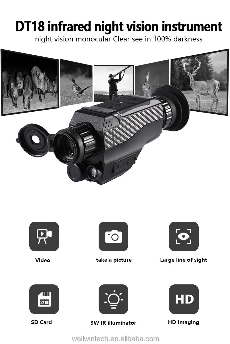 Night Vision Monocular 4X Optical Zoom Monocular Infrared product detail 1