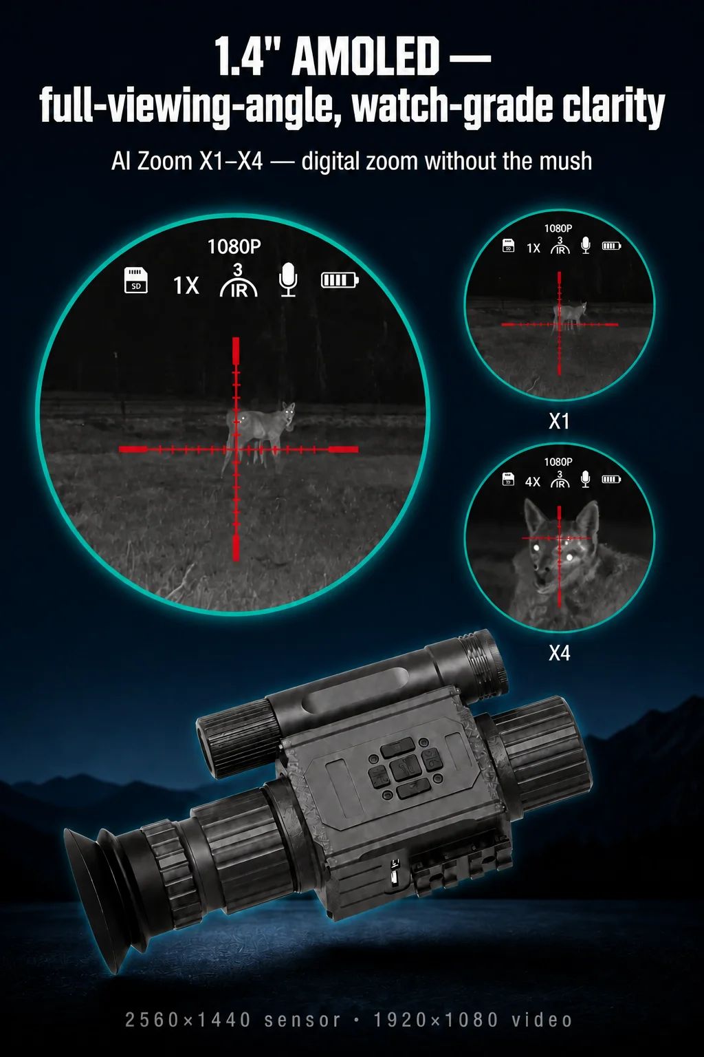 Night Vision Monocular Device 50mm Lens 200-400M Range product detail 2