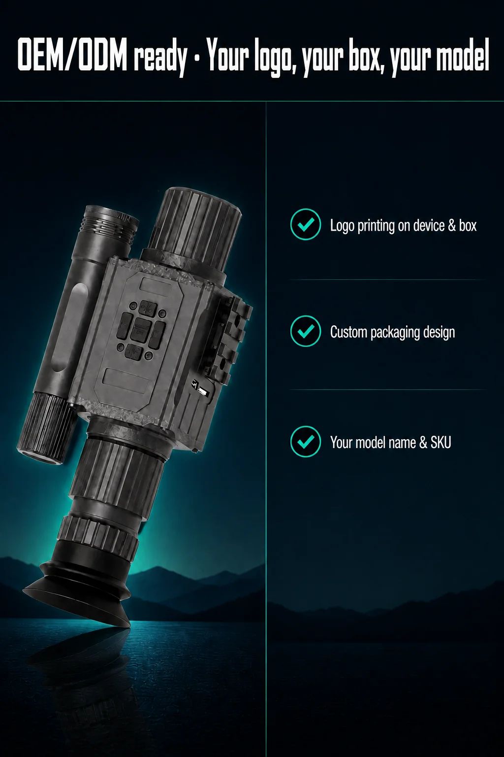 Night Vision Monocular Device 50mm Lens 200-400M Range product detail 5