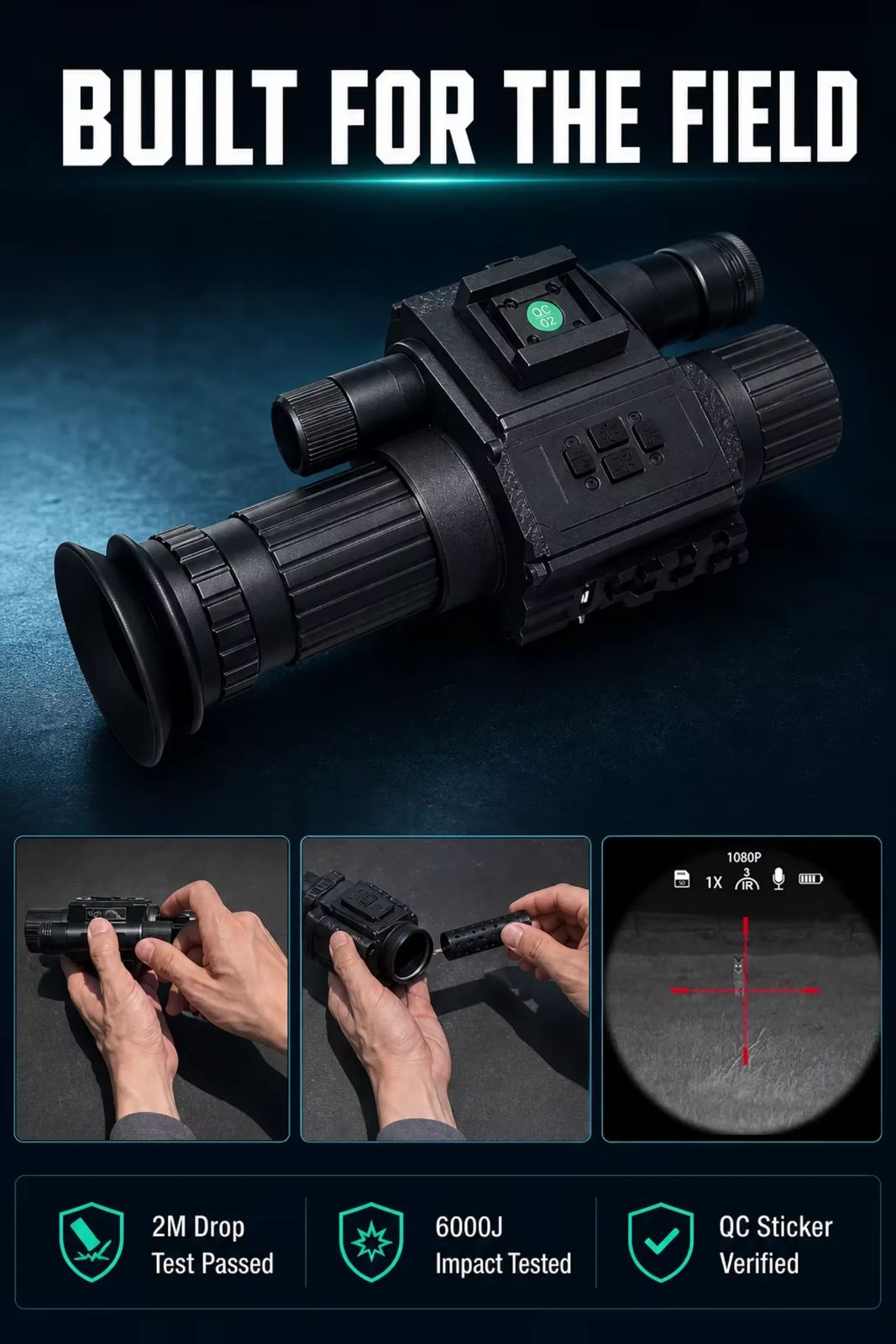 Night Vision Monocular Device 50mm Lens 200-400M Range product detail 6
