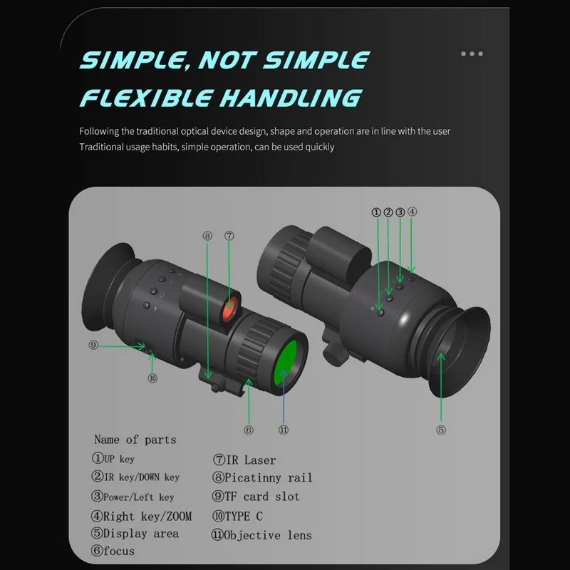 Night Vision Monocular NV300 1080P Day 1-10X Digital product detail 5