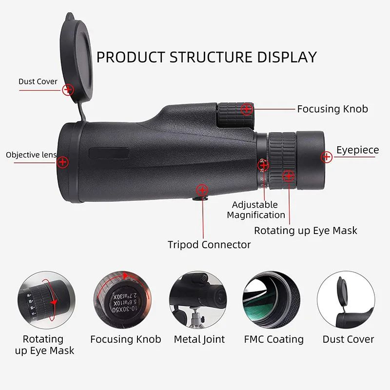 Night Vision Telescope Waterproof High Zoom 10-30X50 product detail 9