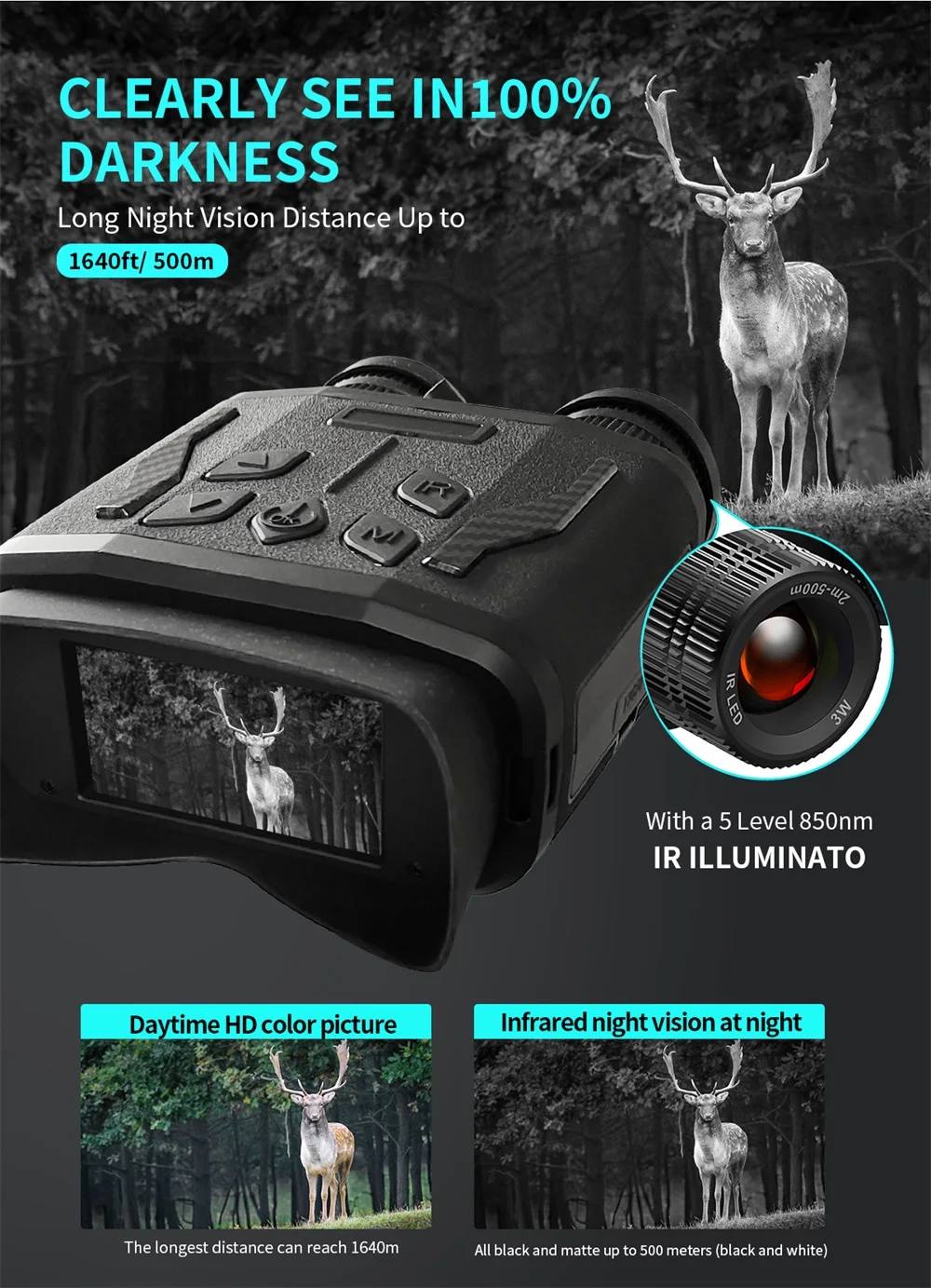 NV980 Professional Infrared Telescope Camera 1080P HD 8X product detail 5