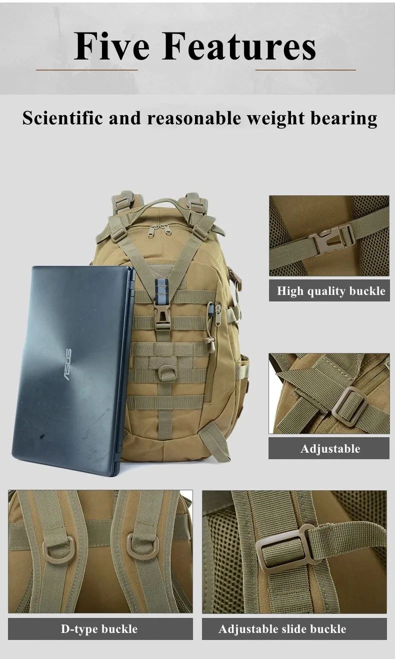 Outdoor Waterproof Hiking Backpack Survival Bag Tactical product detail 3