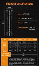 Portable 5000lm LED Rechargeable Aluminum Alloy Torch Long gallery 05