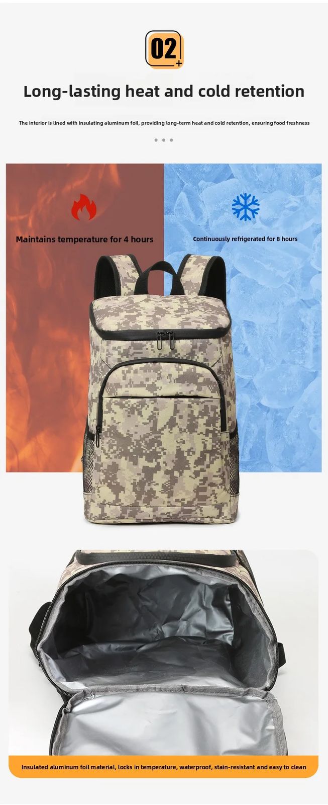Portable Cross-border Camouflage Silicone 19L Insulated product detail 6