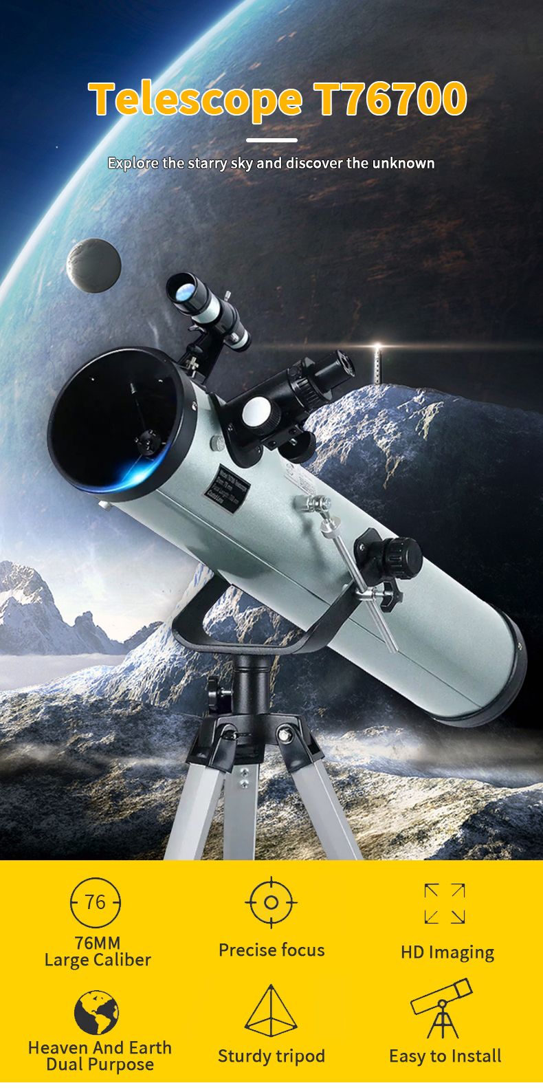 Portable Travel Telescope Astronomical Refracting Telescope product detail 8