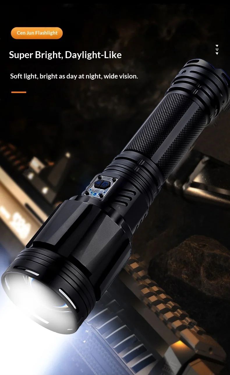 Powerful Tactical Flashlight 10000+ Lumens 9 Modes IP54 product detail 3