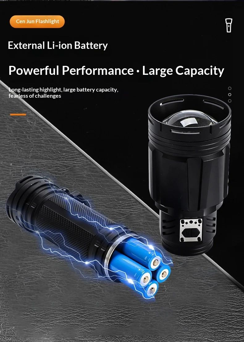 Powerful Tactical Flashlight 10000+ Lumens 9 Modes IP54 product detail 6