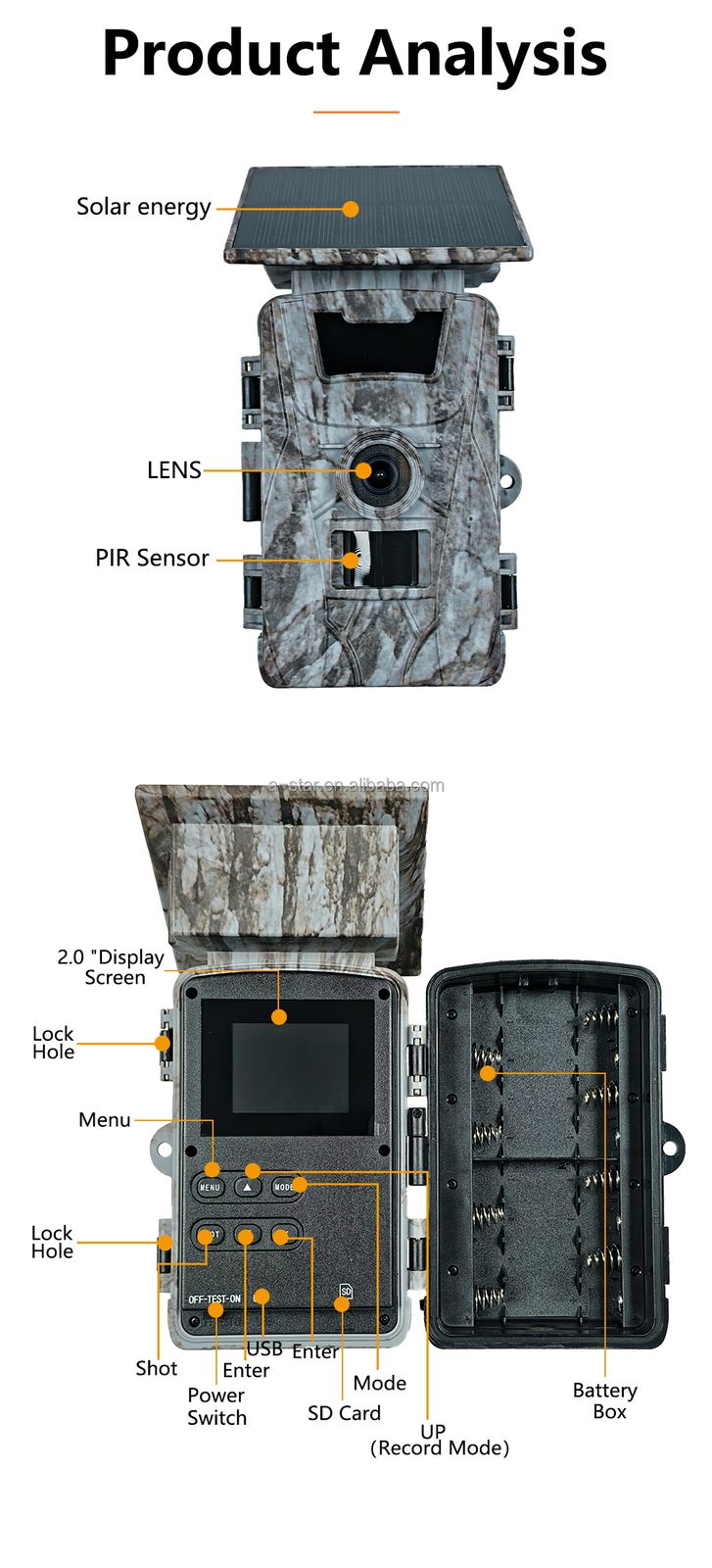 Hot PR903DW 4K CMOS 60MP Wi-Fi Waterproof Solar Battery Powered Wildlife Free App Control Photo Trap Game Hunting Trail Camera