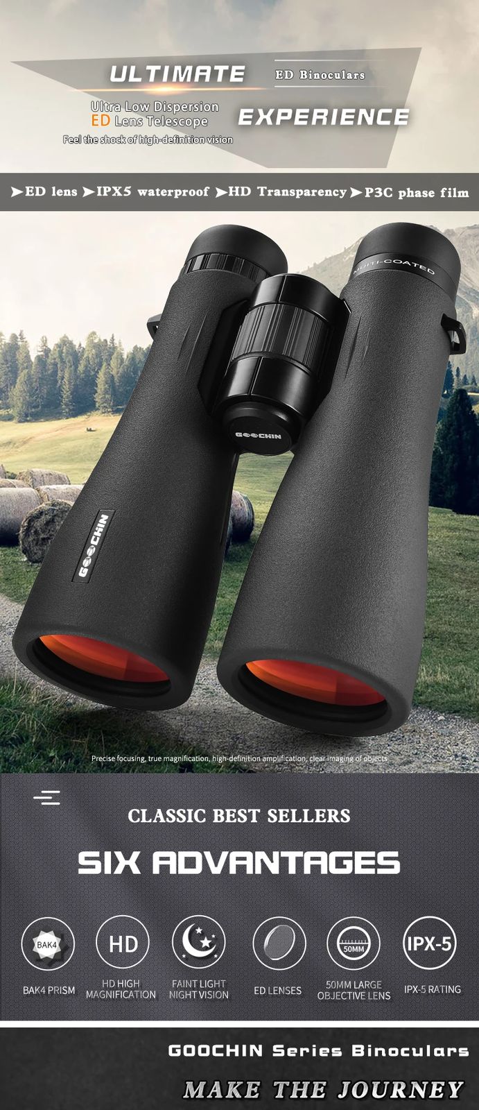 Profesionales Powerful 12x50 ED Binoculars Waterproof Image product detail 1