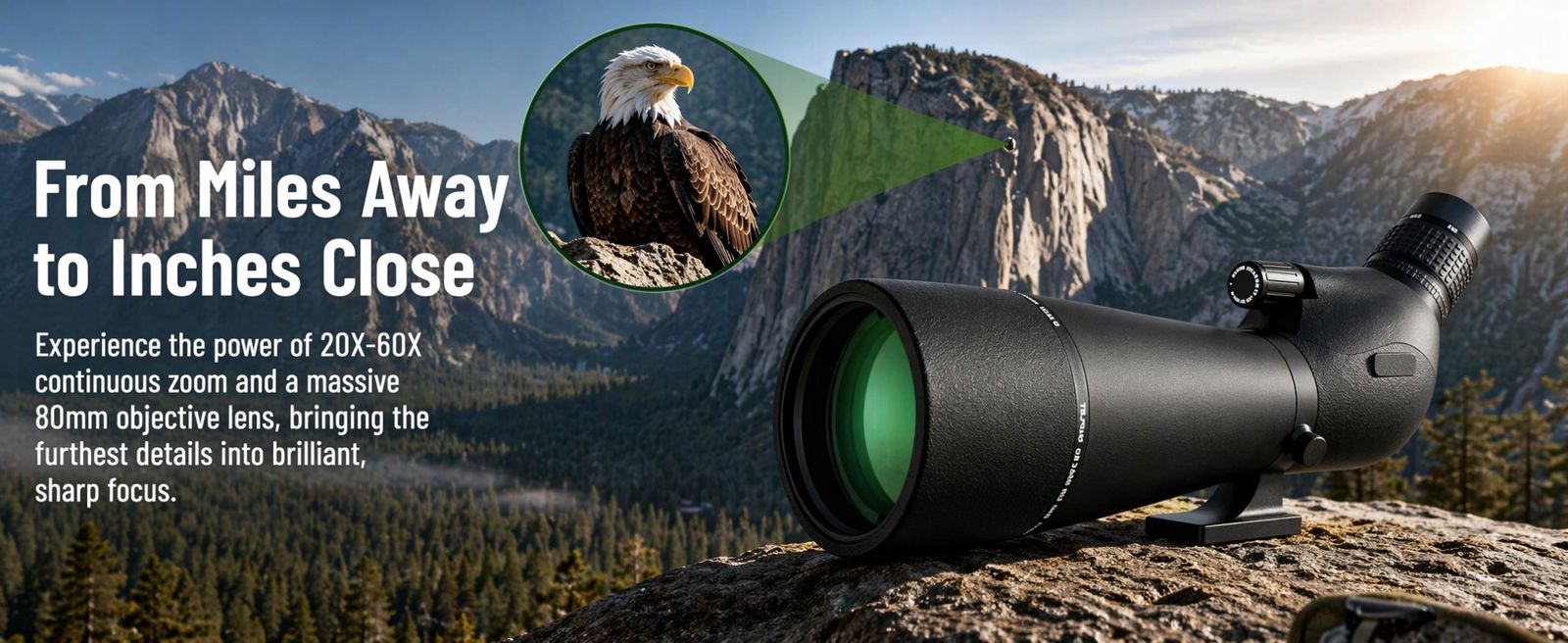 Professional 25-75x80 Spotting Scope Ultra Bright 80mm product detail 2