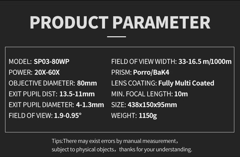 Professional 80mm HD Zoom Spotting Scope Monocular Telescope product detail 2