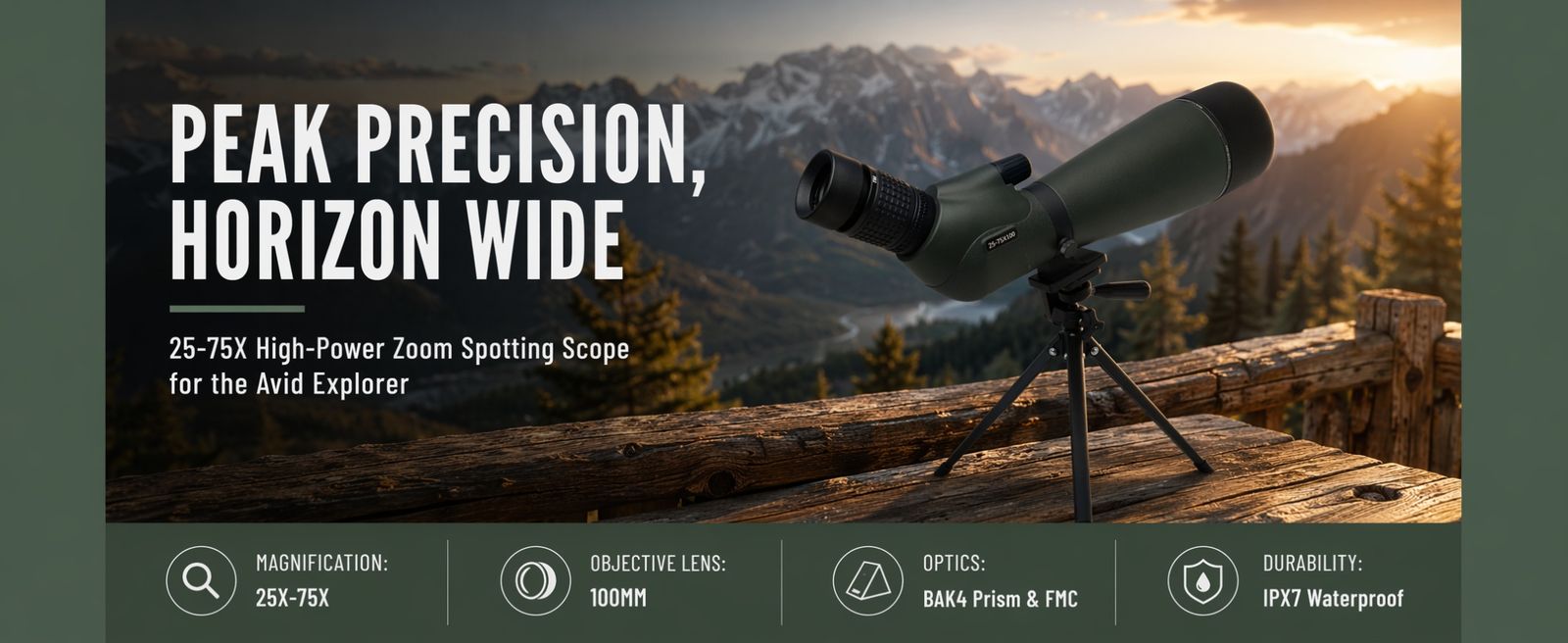 Professional Bird Watching Spotting Scope 25-75x product detail 2