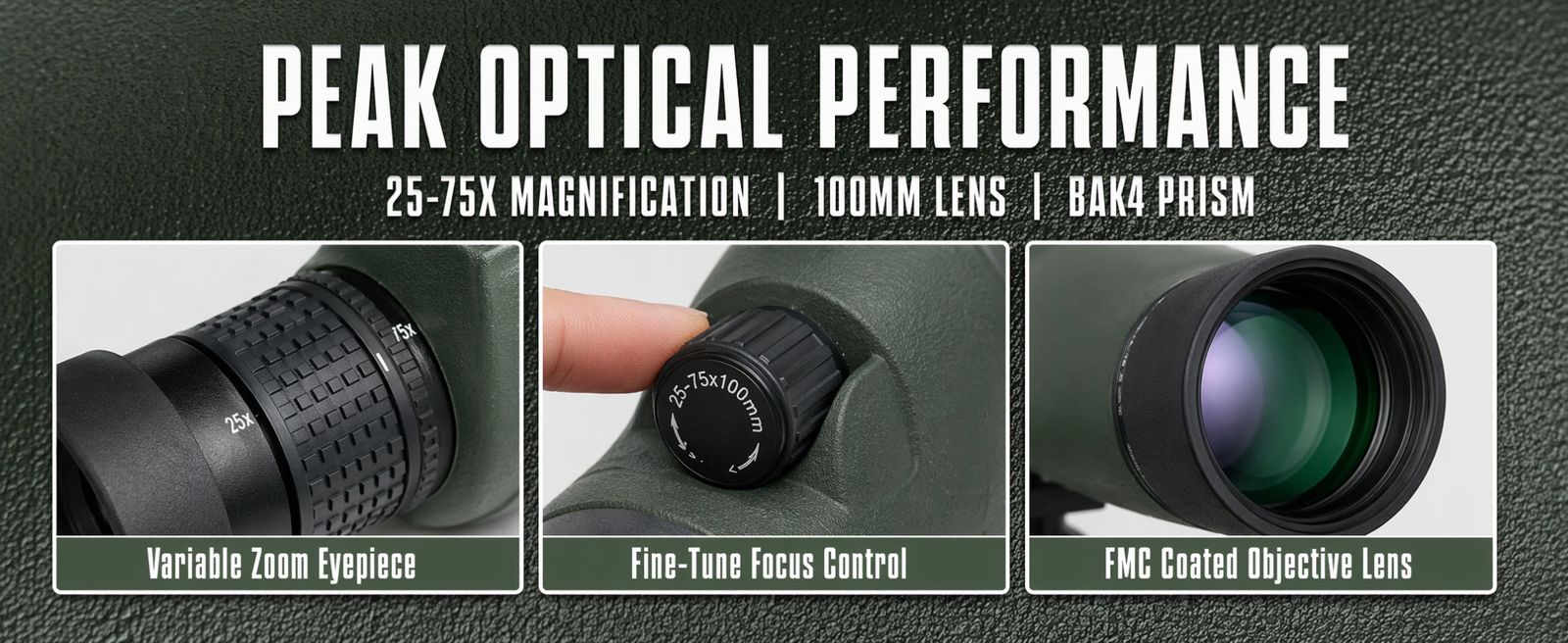 Professional Bird Watching Spotting Scope 25-75x product detail 3