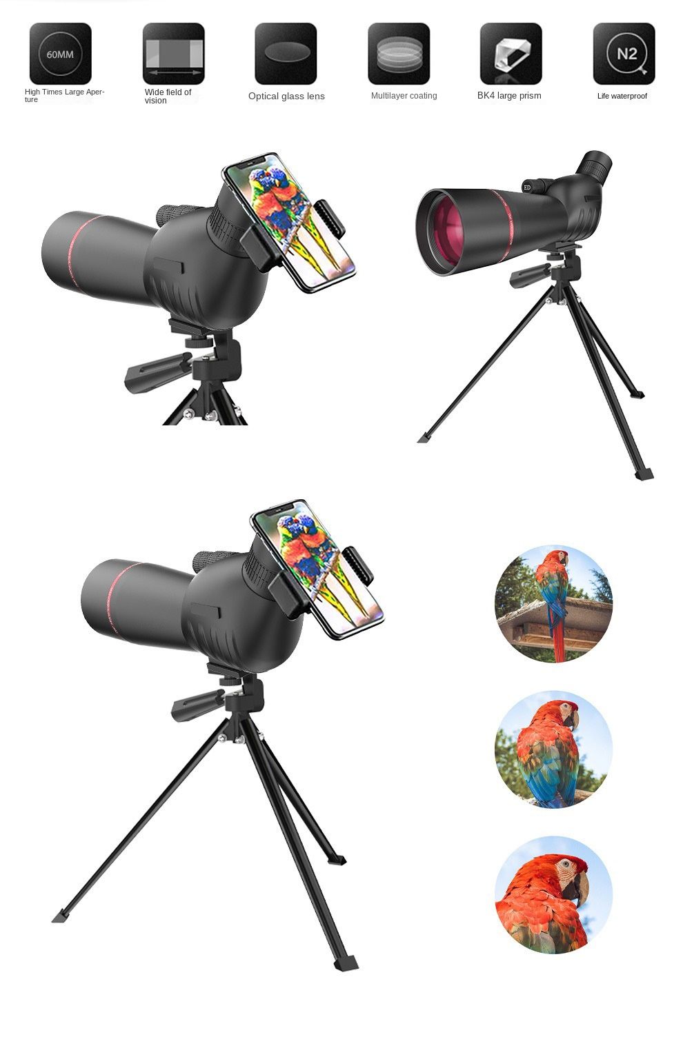Professional High-Definition 25-75X60 Bird Monocular product detail 23