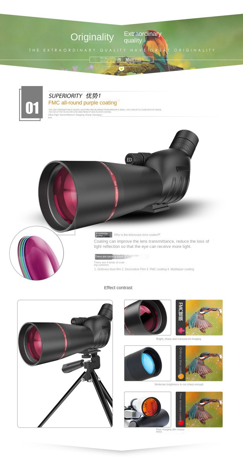 Professional High-Definition 25-75X60 Bird Monocular product detail 26