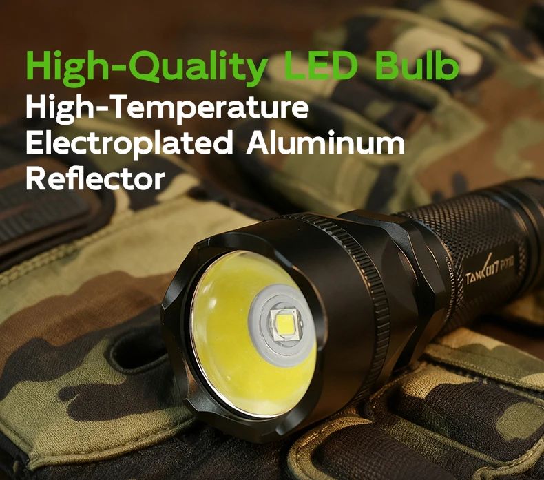 PT10 Rechargeable LED Tactical Flashlight Long Range High product detail 7