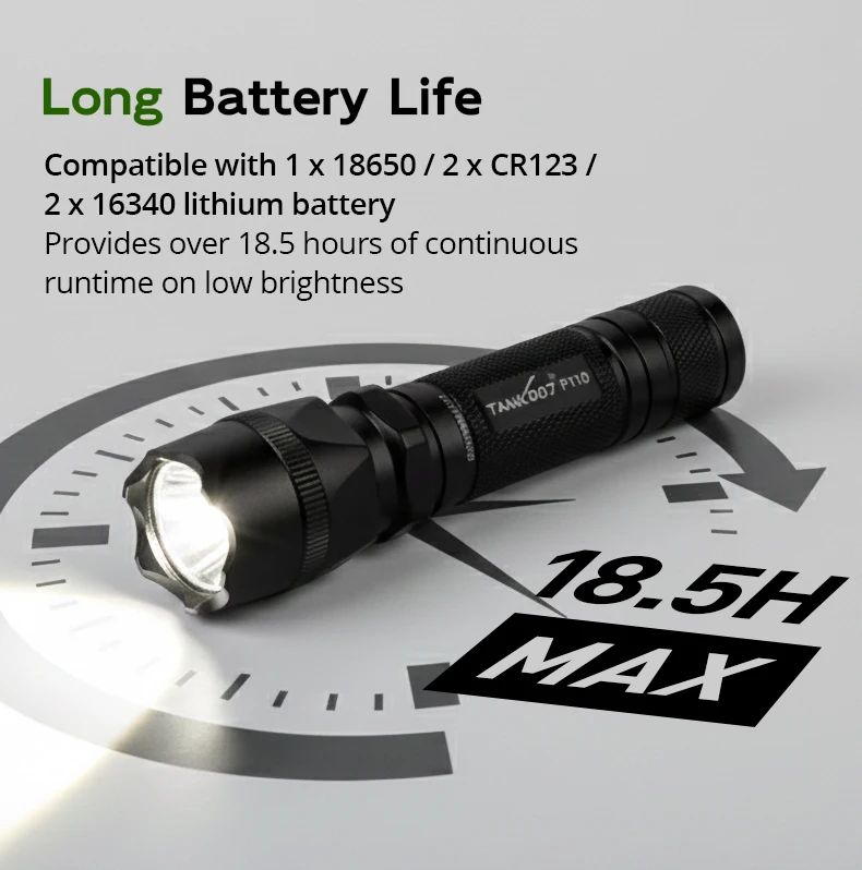 PT10 Rechargeable LED Tactical Flashlight Long Range High product detail 9