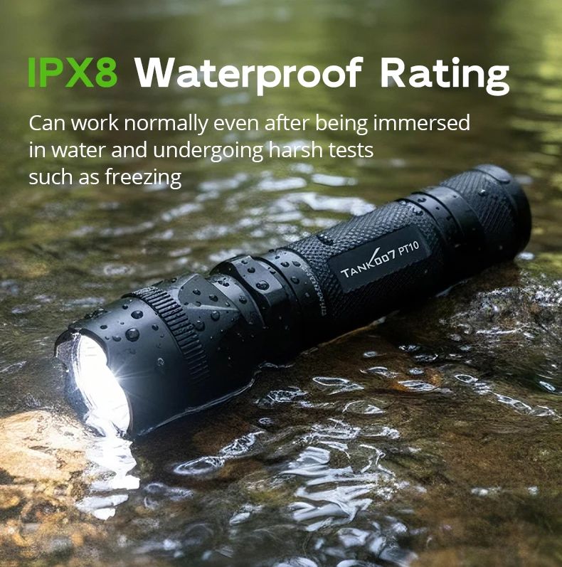 PT10 Rechargeable LED Tactical Flashlight Long Range High product detail 10