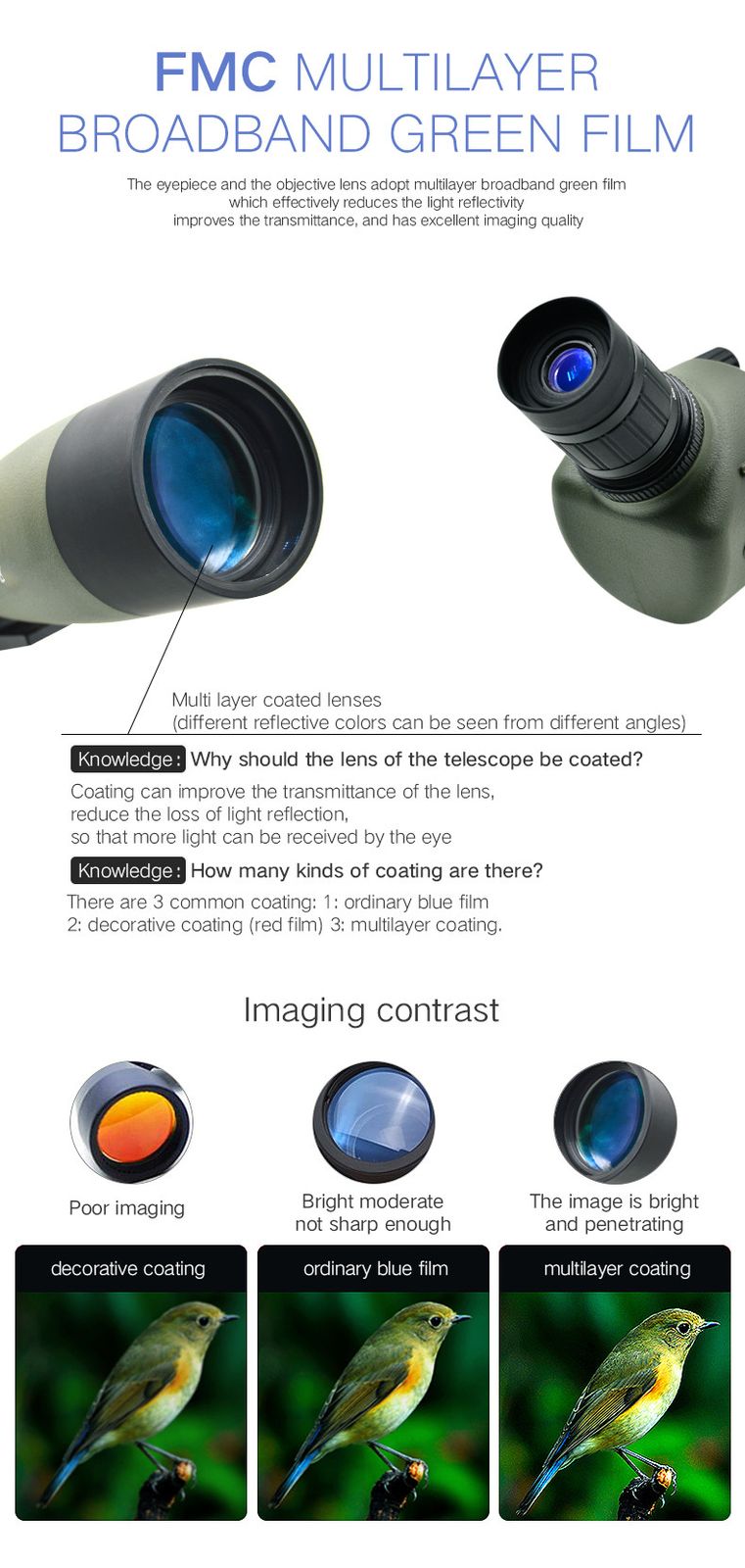 Real Picture Large Eyepiece 25-75x100 FMC Coating Waterproof product detail 5
