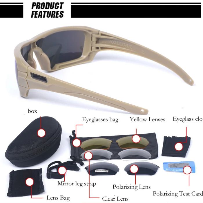 Replaceable Tactical Goggles with Impact-Resistant Thickened product detail 2
