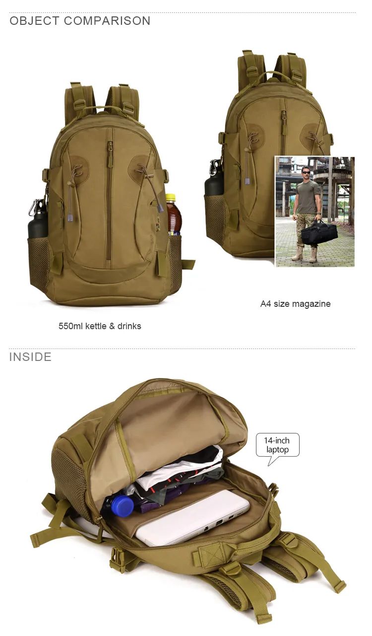 S412 40L Waterproof Casual Tactical Bag Camping Hiking product detail 2