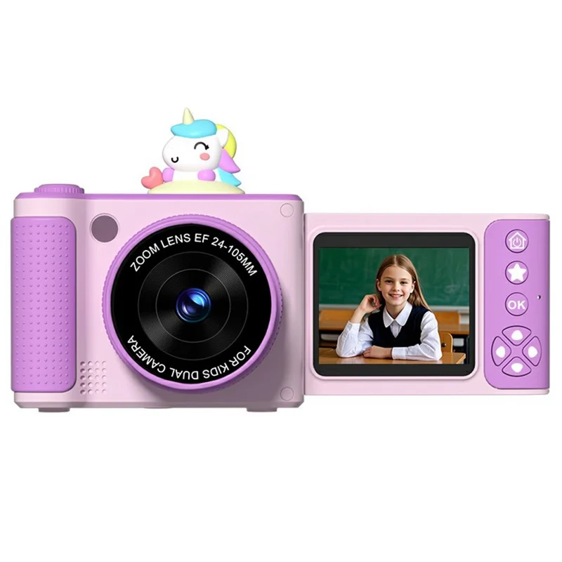 s6-2-4-inch-flip-screen-digital-camera-telescopic-lens-8x-zoom-1080p-hd-recording-ccd-camera-purple-for-travel-and-everyday-photography-main Digital Camera main product image