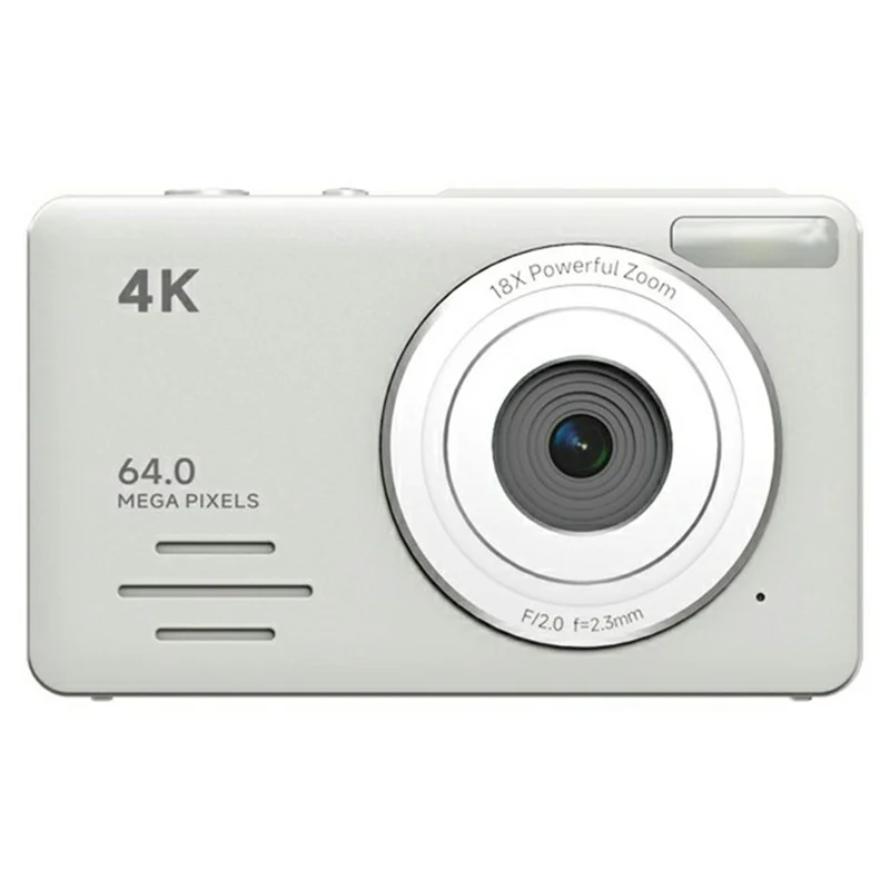s7-4k-digital-camera-18x-zoom-64mp-cmos-sensor-2-88-inch-hd-screen-travel-selfie-camera-white-for-travel-and-everyday-photography-main 4K Digital Camera main product image