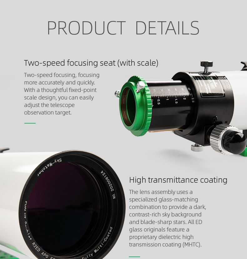 SkyWatcher Astronomical Telescope OTA 82mm ED Refractor product detail 2