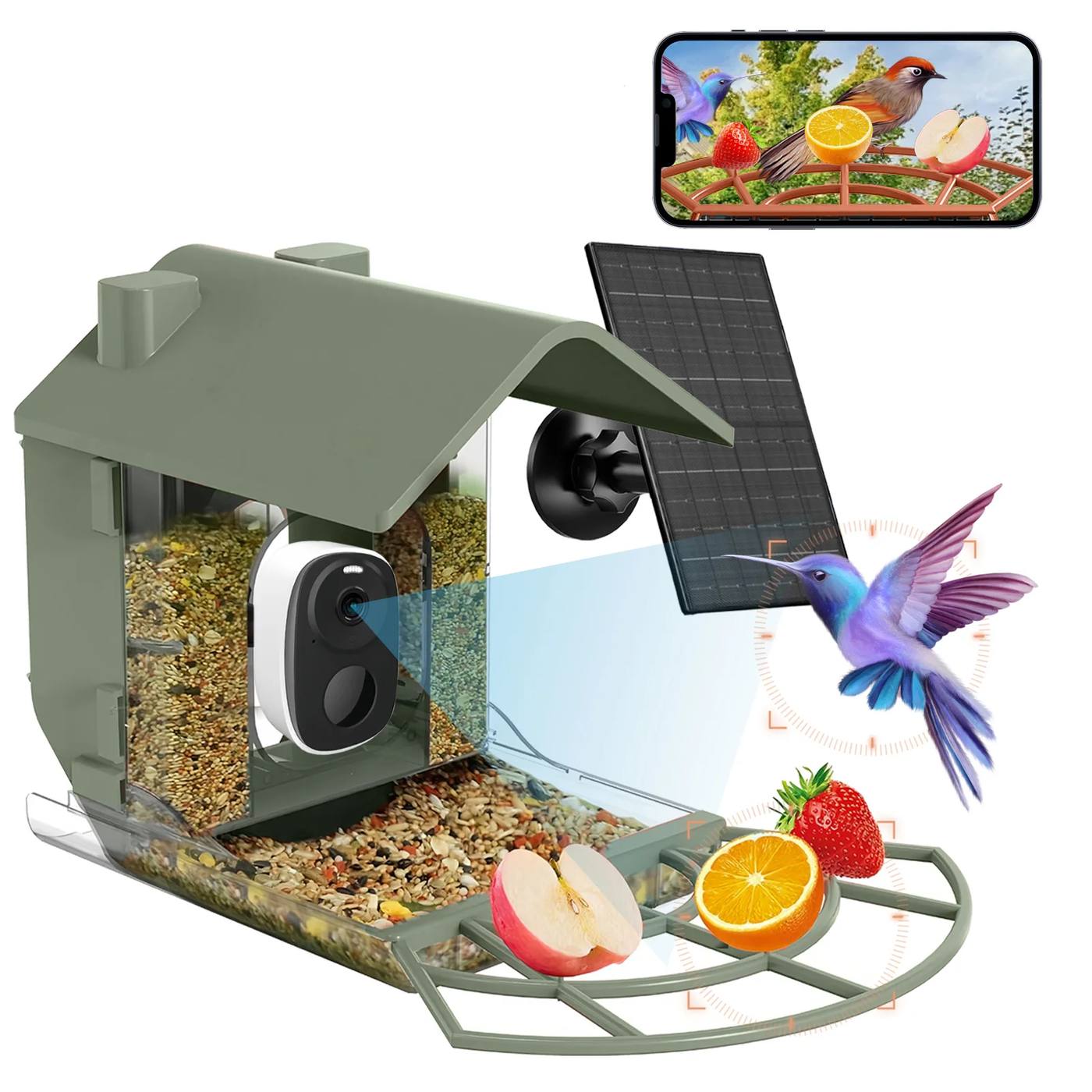 Smart Bird Feeder AI Recognition Solar Powered Outdoor product detail 7