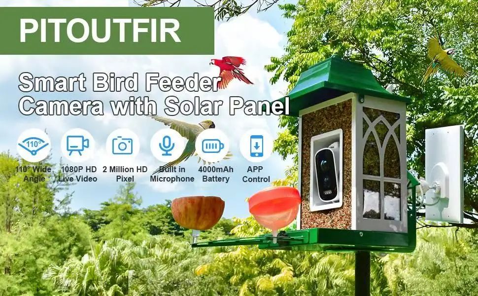 Smart Bird Feeder Camera with Solar Panel, 1080P product detail 2
