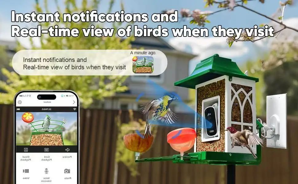 Smart Bird Feeder Camera with Solar Panel, 1080P product detail 4