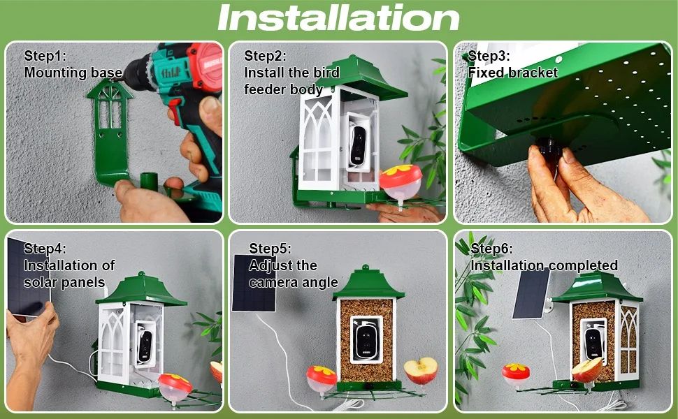 Smart Bird Feeder Camera with Solar Panel, 1080P product detail 8