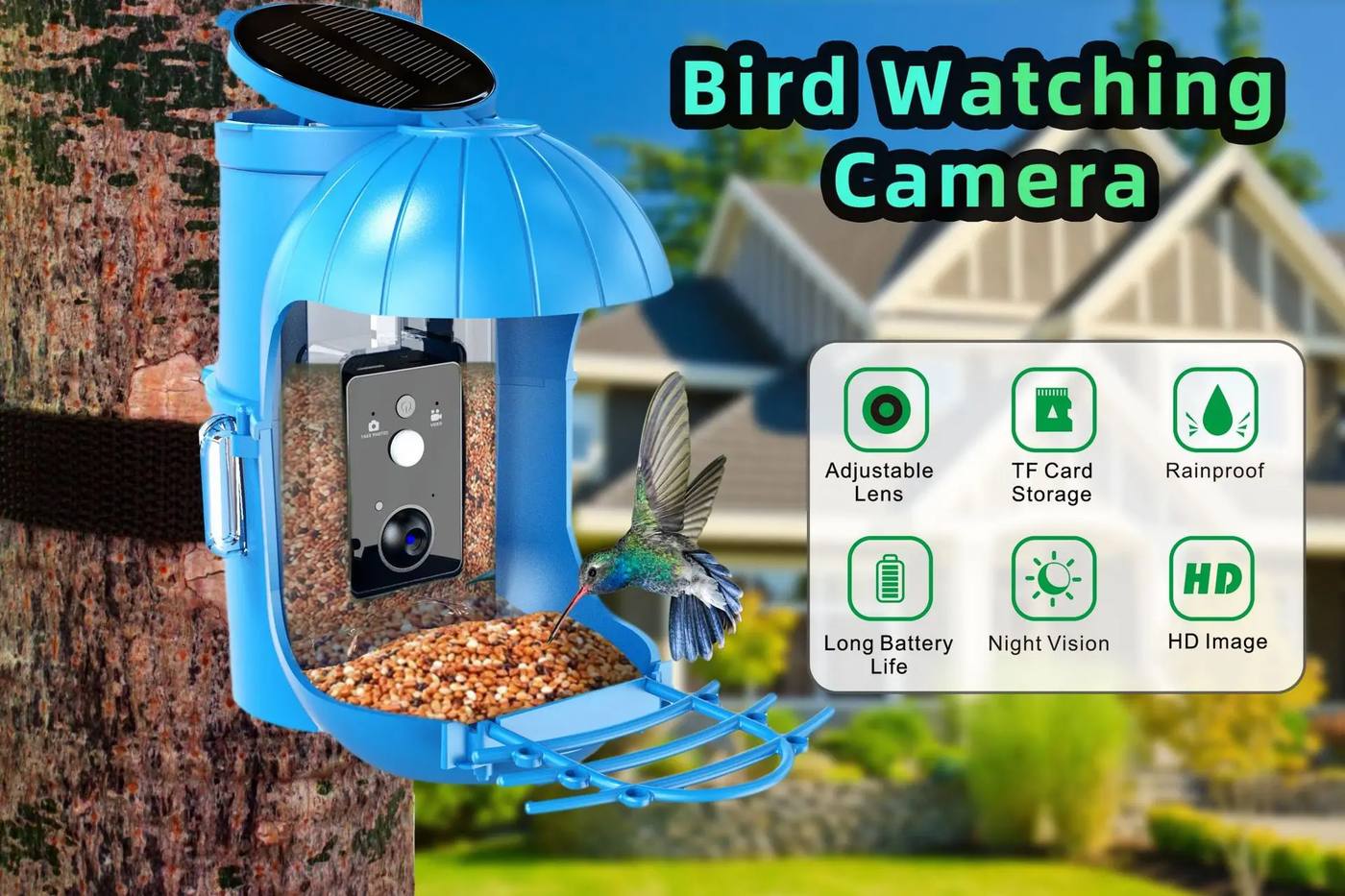 Smart Bird Feeder Camera With Solar Panel Auto product detail 1