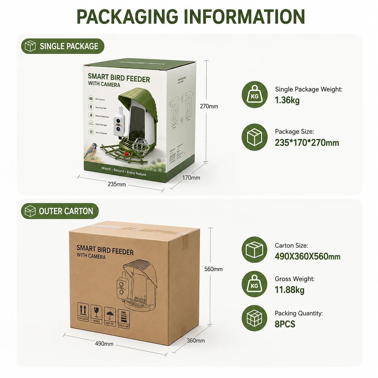 Smart Bird Feeder With HD Camera 5200mAh Battery product detail 3