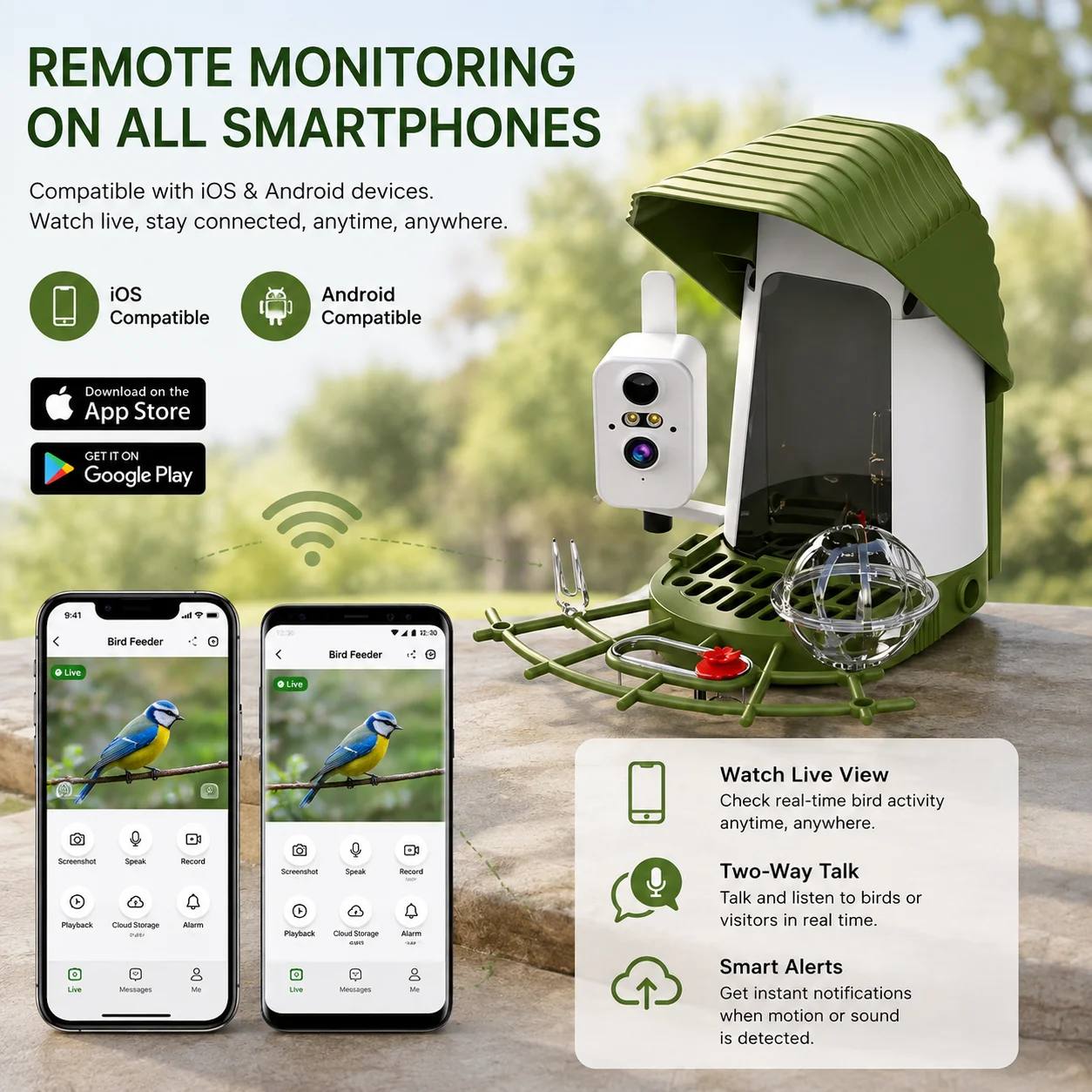 Smart Bird Feeder With HD Camera 5200mAh Battery product detail 4