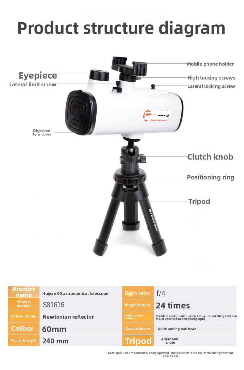 Smart-Eye 60mm Astronomical Telescope Desktop Small product detail 4