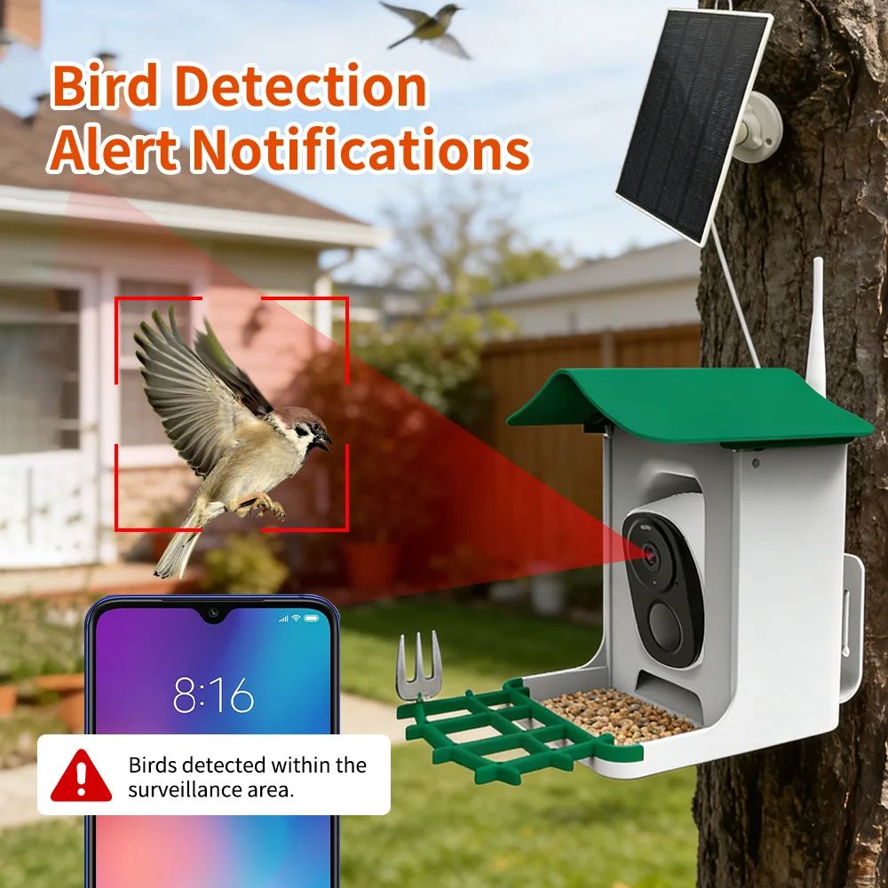 Smart Waterproof Bird Feeder Camera AI Bird Recognition product detail 4
