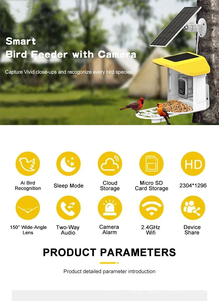 Solar AI Smart Bird Feeder with 3MP HD product detail 4