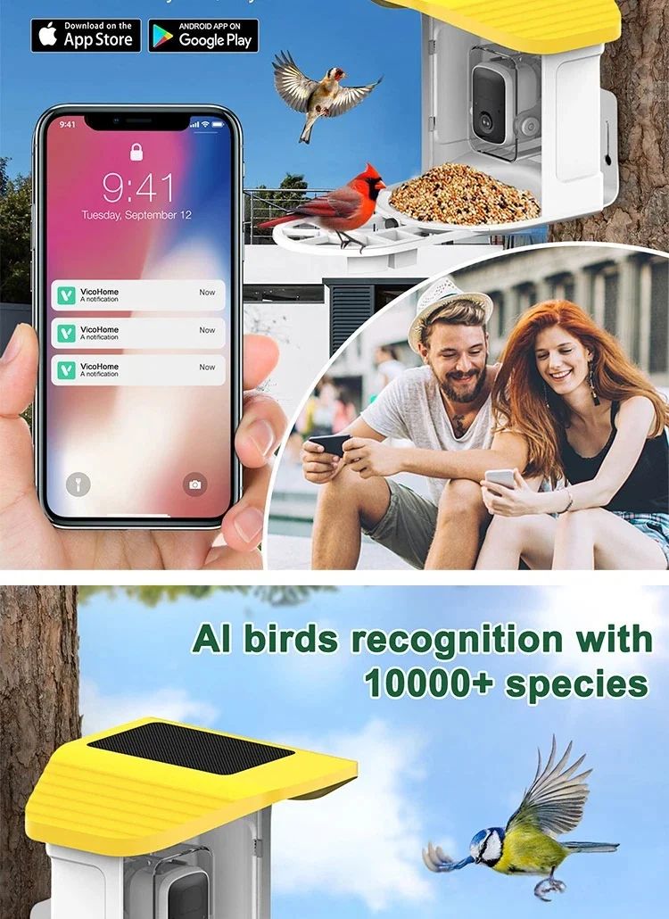 Solar AI Smart Bird Feeder with 3MP HD product detail 6